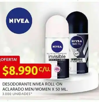 Ara Desodorante nivea roll-on aclarado men/women x 50 ml. oferta