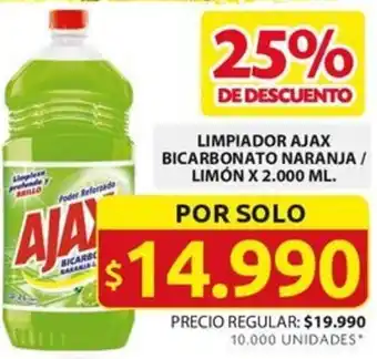 Ara LIMPIADOR AJAX BICARBONATO NARANJA / LIMÓN X 2.000ML oferta