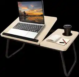 Falabella Mesa Para Computador De Cama Multifuncional Plegable Ajustable Natural oferta