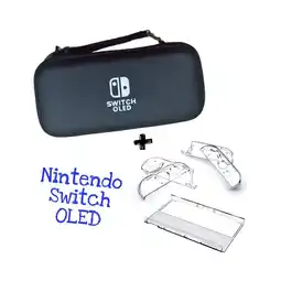 Falabella Estuche Rigido Negro + Acrilico Protector Para Nintendo Switch Oled oferta