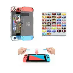 Falabella Acrílico Protector + Vidrio + 2 Grips Para Switch oferta