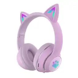 Falabella Audifonos Para Niña Con Orejas De Gato Iluminadas Bluetooth Morados oferta