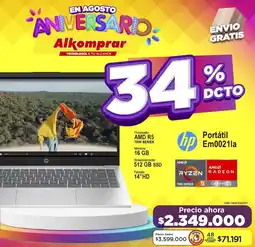 Alkomprar hp Portátil Em0021la oferta