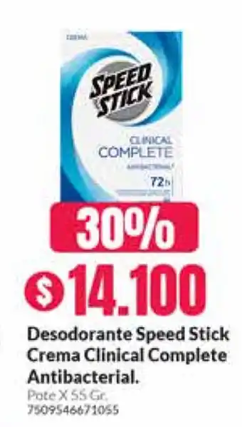 Droguería Alemana Desodorante Speed Stick Crema Clinical Complete Antibacterial oferta