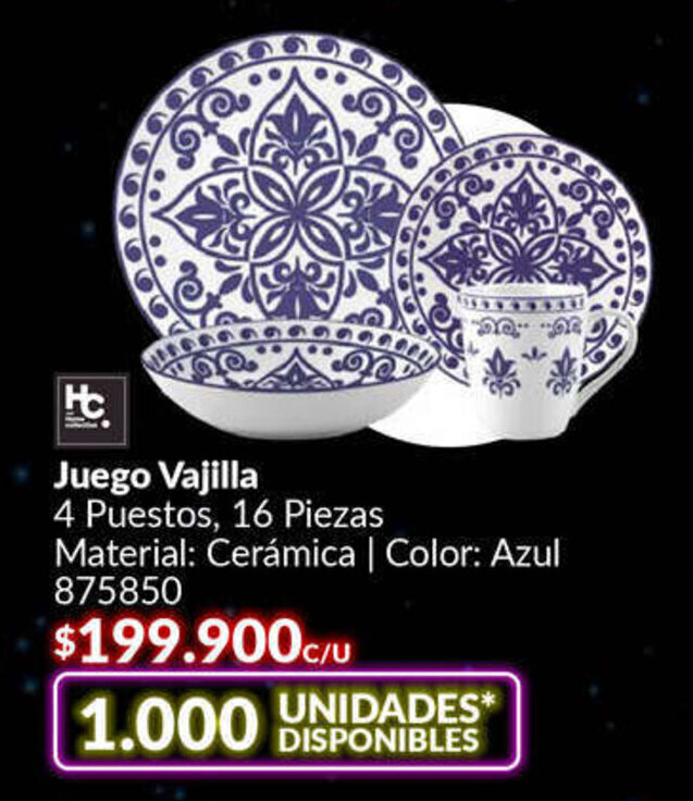 Homecenter HC Juego Vajilla oferta