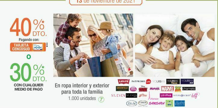 Oferta Ropa interior para toda la famila en Jumbo