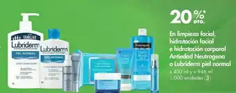 Metro En limpieza facial, hidratación facial e hidratación corporal antiedad neutrogena o lubriderm piel normal x 400 ml y x 946 m oferta