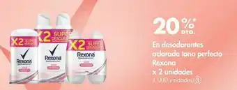 Metro En desodorantes aclarado tono perfecto rexona x 2 unidades -20% oferta