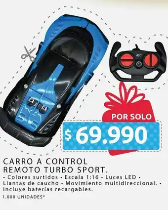 Ara Carro control remoto turbo sport oferta
