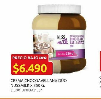 Ara Crema chocoavellana duo nussmilk x 350 g oferta
