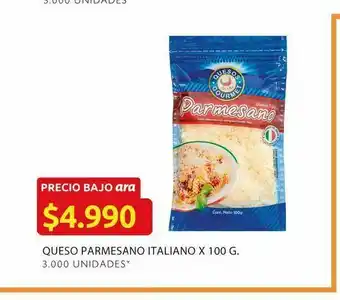 Ara Queso parmesano italiano x 100 g oferta