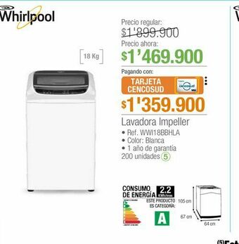Jumbo Lavadora whirlpool oferta