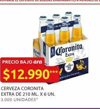 Ara Cerveza coronita extra de 3210 ml oferta