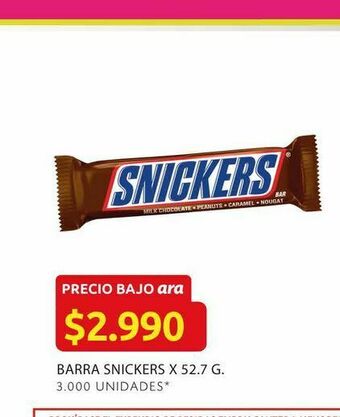 Ara Barra snickers x 52.7 g oferta