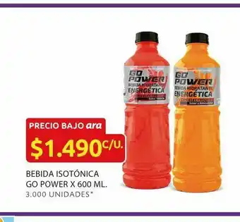 Ara Bebida isotonica go power x 600 ml oferta