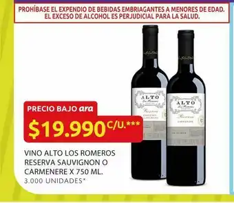 Ara Vino alto los romeros reserva oferta