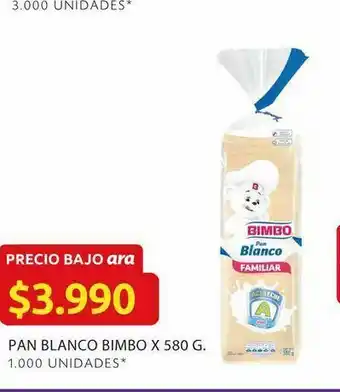 Ara Pan blanco bimbo x 580 oferta
