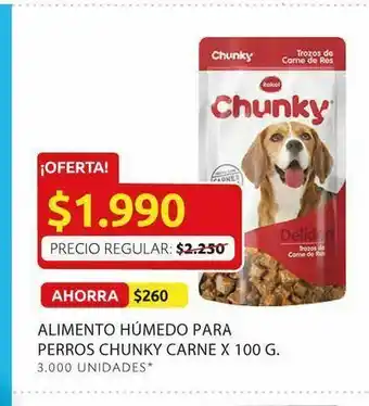Ara Alimento humedo para perros chunky carne x 100 g oferta