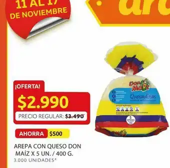 Ara Arepas con queso don maiz x 5 un oferta