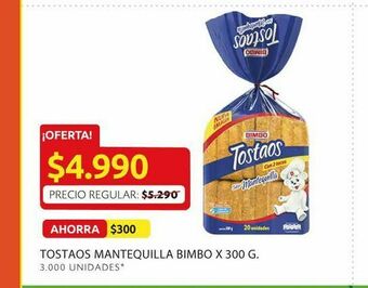 Ara Tostaos mantequilla bimbo x 300 g oferta