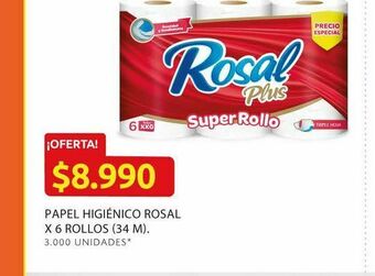 Ara Papel higiénico rosal x 6 rollos oferta