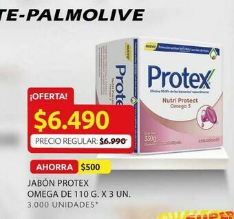 Ara Jabón protex omega de 110 g x 3 un oferta