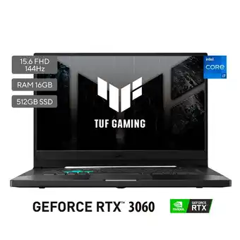 Falabella Portátil Gamer Asus Tuf Dash F15 15.6 Pulgadas Intel Core i7 16GB 512GB oferta