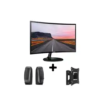 Falabella Monitor samsung 24 curvo + soporte fijo +parlantes oferta