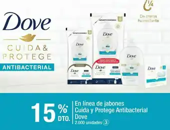 Jumbo En línea de jabones cuida y protege antibacterial dove -15% oferta