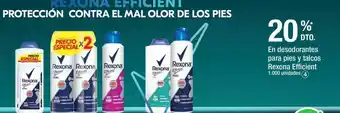 Jumbo En desodorantes para pies y talcos rexona efficient -20% oferta