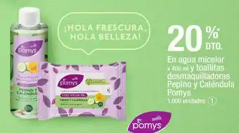 Jumbo En agua micelar x 400 ml y toallitas desmaquilladoras pepino y caléndula pomys -20% oferta
