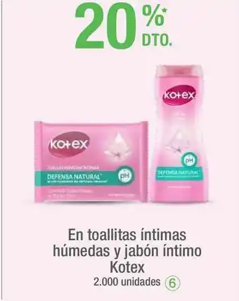 Jumbo En toallitas íntimas húmedas y jabón íntimo kotex -20% oferta