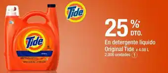 Jumbo En detergente líquido original tide x 4.08 l -25% oferta