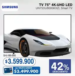Alkosto Samsung TV 75" 4K-UHD LED oferta