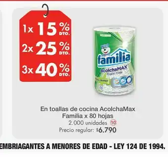 Metro En toallas de cocina acolchamax familia x 80 hojas oferta