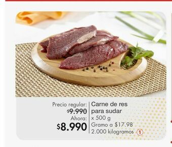Metro Carne de res para sudar oferta