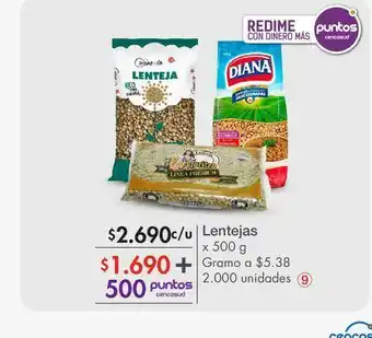 Metro Lentejas x 500 g oferta