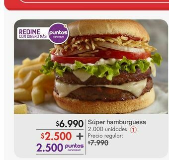 Metro Súper hamburguesa oferta