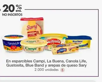 Metro En esparcibles campi, la buena, canola life, gustosita, blue band y arepas de queso sary oferta