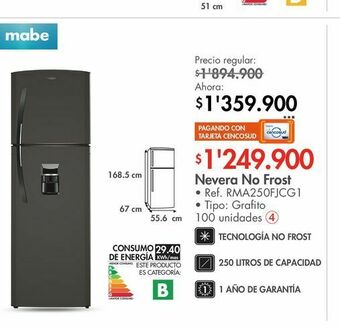 Metro Nevera no frost oferta