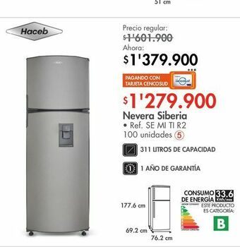Metro Nevera siberia oferta
