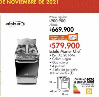 Metro Estufa master chef oferta