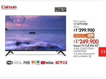 Metro Smart tv full hd 43" oferta