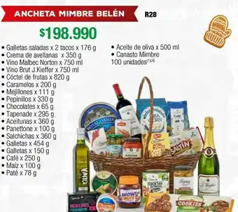 Jumbo Anchetas navideñas mimbre belén oferta