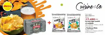Metro Cerveza lager landvik x 6 unidades + pasabocas mixto oferta