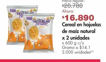 Metro Cereal en hojuelas de maíz natural x 2 unidades oferta
