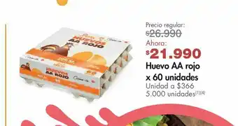 Metro Huevo aa rojo x 60 unidades oferta