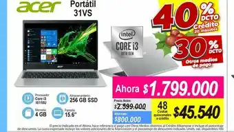 Alkomprar Portatil acer 31vs oferta