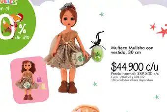 Panamericana Muñeca Mulisha con vestido, 30cm oferta