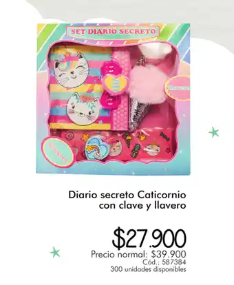 Panamericana Diario secreto Caticornio con clave y llavero oferta